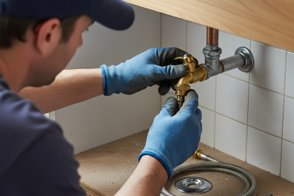Shutoff valve and fitting work during Faucet and Fixture Repair in Modoc